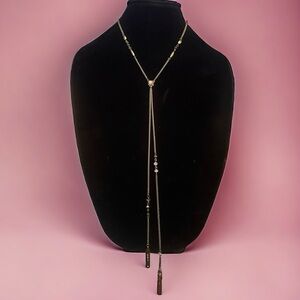 Chico’s gold tone hope and strength lariat necklace